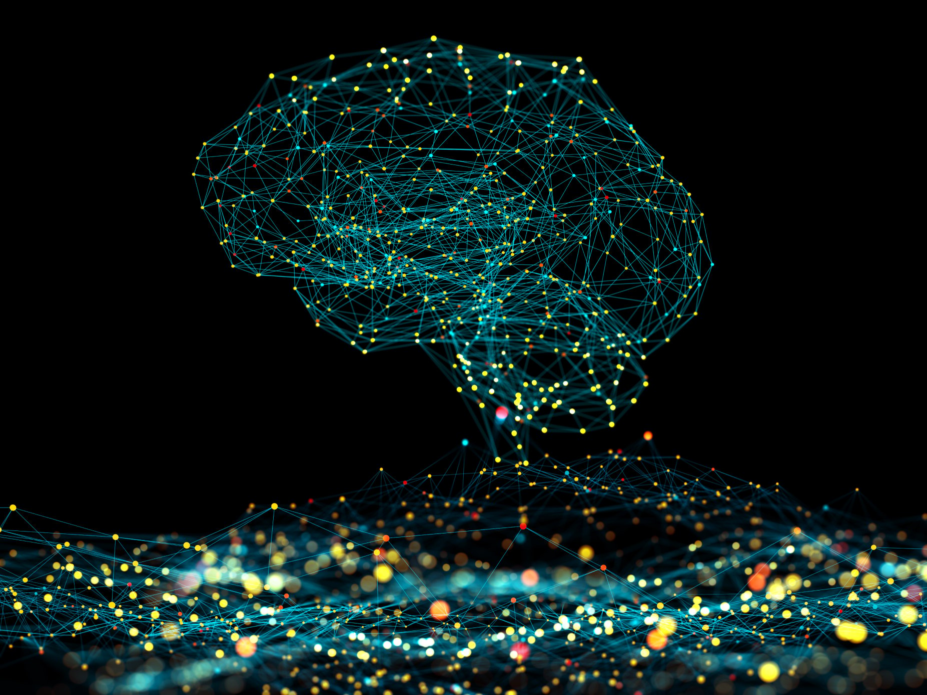 Digital Brain with dots connection