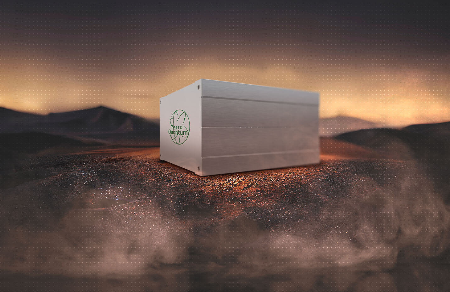 Terra Quantum 3D Box in a desert terrain