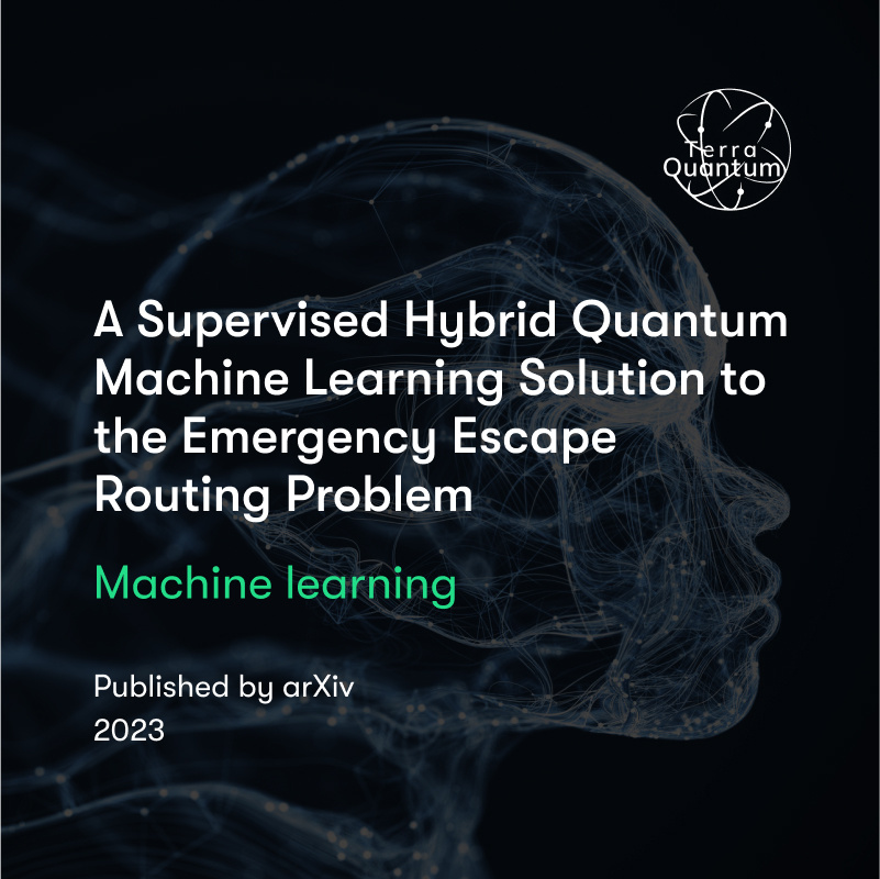 A Supervised Hybrid Quantum Machine Learning Solution to the Emergency Escape Routing Problem